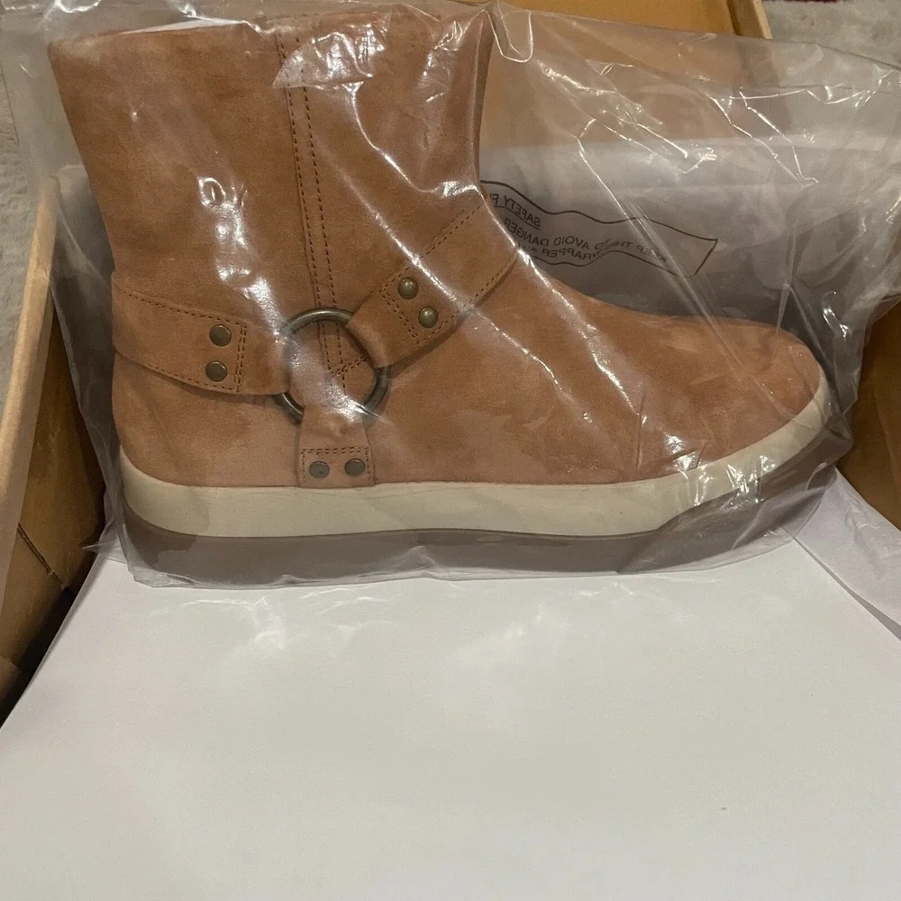 New Free‎ People Brayden Harness Boot Festival Gorpcore 9.5 Tan Western Platform